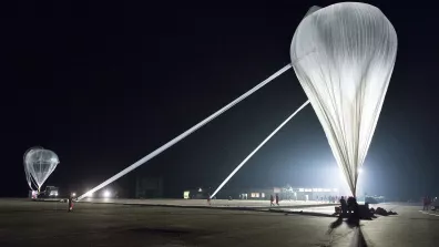 Ballon stratosphérique ouvert (BSO) sur le site d'Aire du l'Adour.