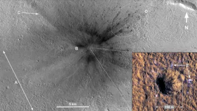 Zone précise de l’impact de la météorite de septembre 2021 identifiée grâce aux sondes en orbite autour de Mars 