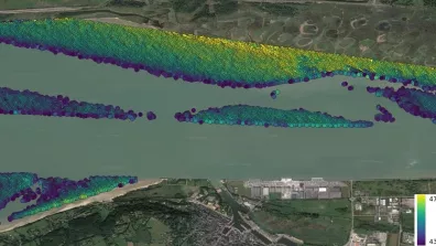 Image satellite de SWOT de l’estuaire de la Seine 