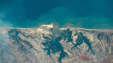 Côte du Mozambique, photographiée depuis l'ISS.