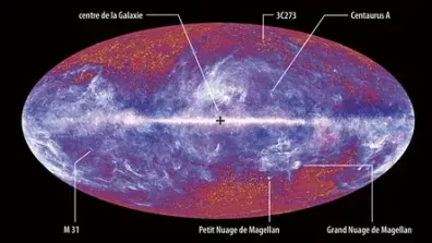 Carte du ciel micro-onde par le satellite Planck