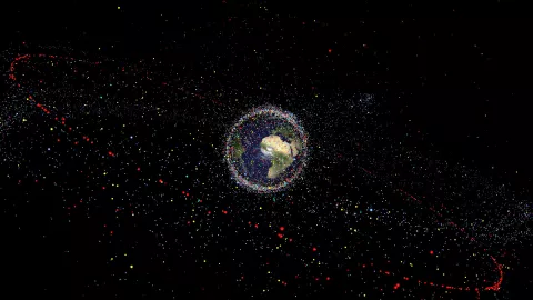 Répartition des débris dans l'espace.