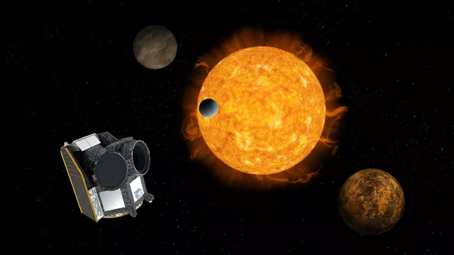 Vue d’artiste du télescope spatial CHEOPS