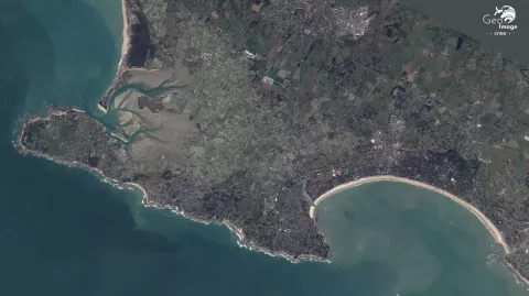 Image satellite de la presqu’ile de Guérande-La Baule